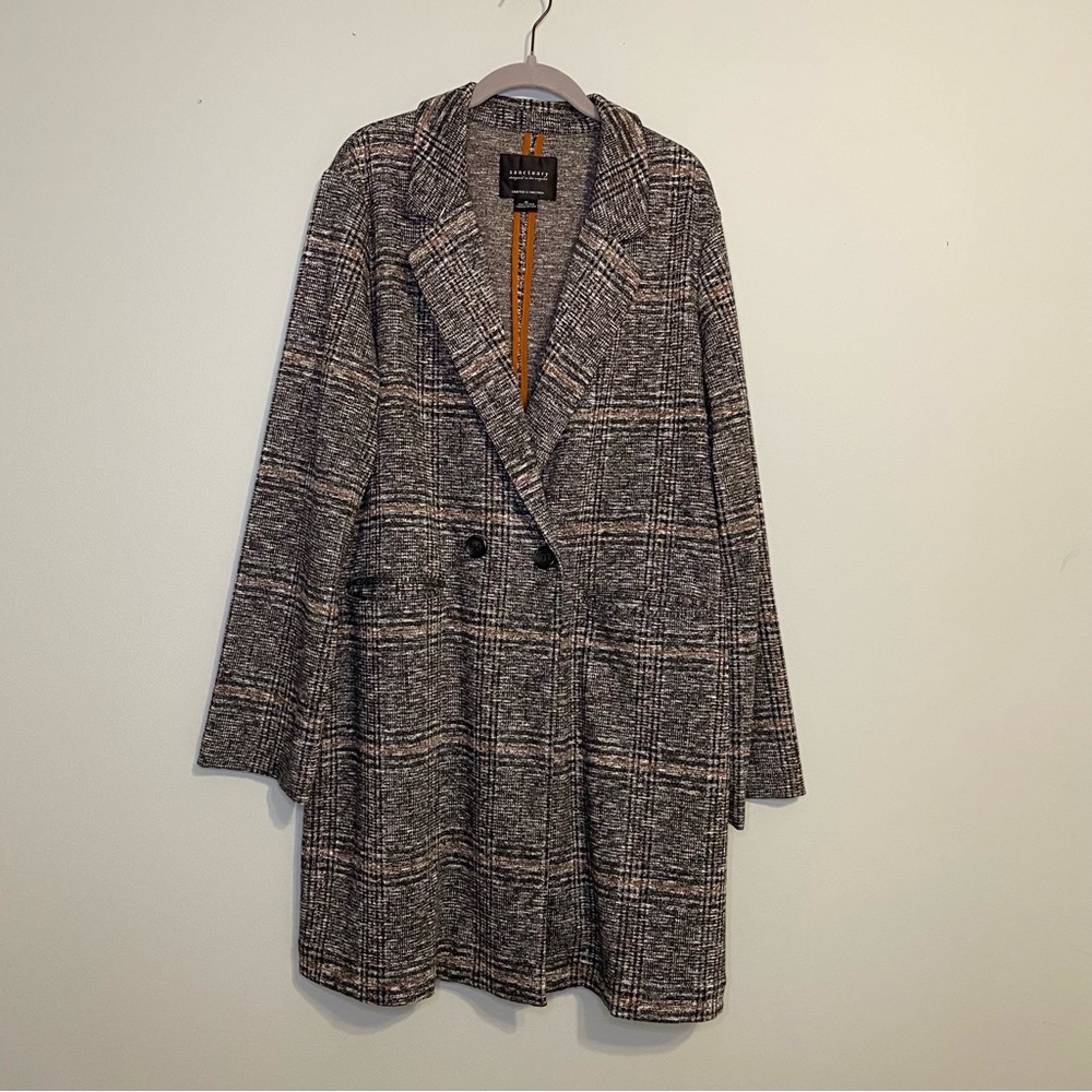 Worthington Gray Plaid Wool-Blend Women's Coat